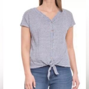 Rachel Zoe 100% Linen Button & Tie front Top. Size Medium.